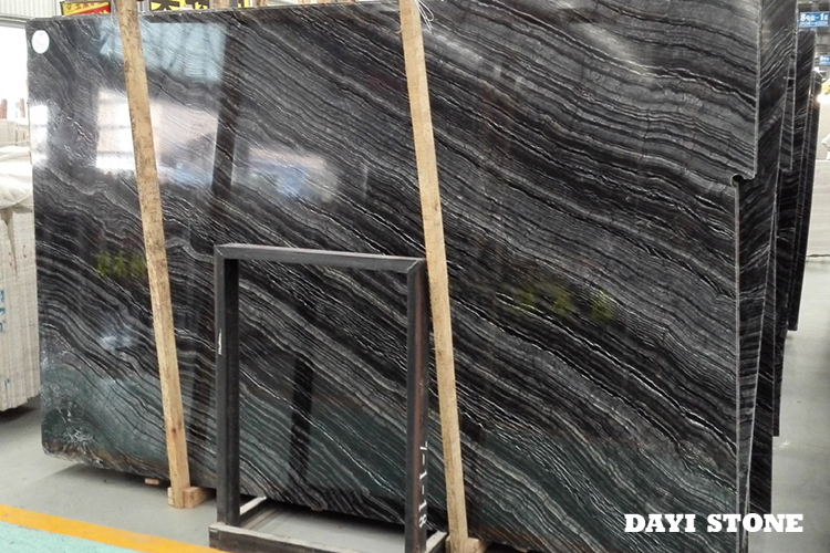 Big Slabs Marble Black Wooden Polished 240up x 140up x 2cm - Dayi Stone